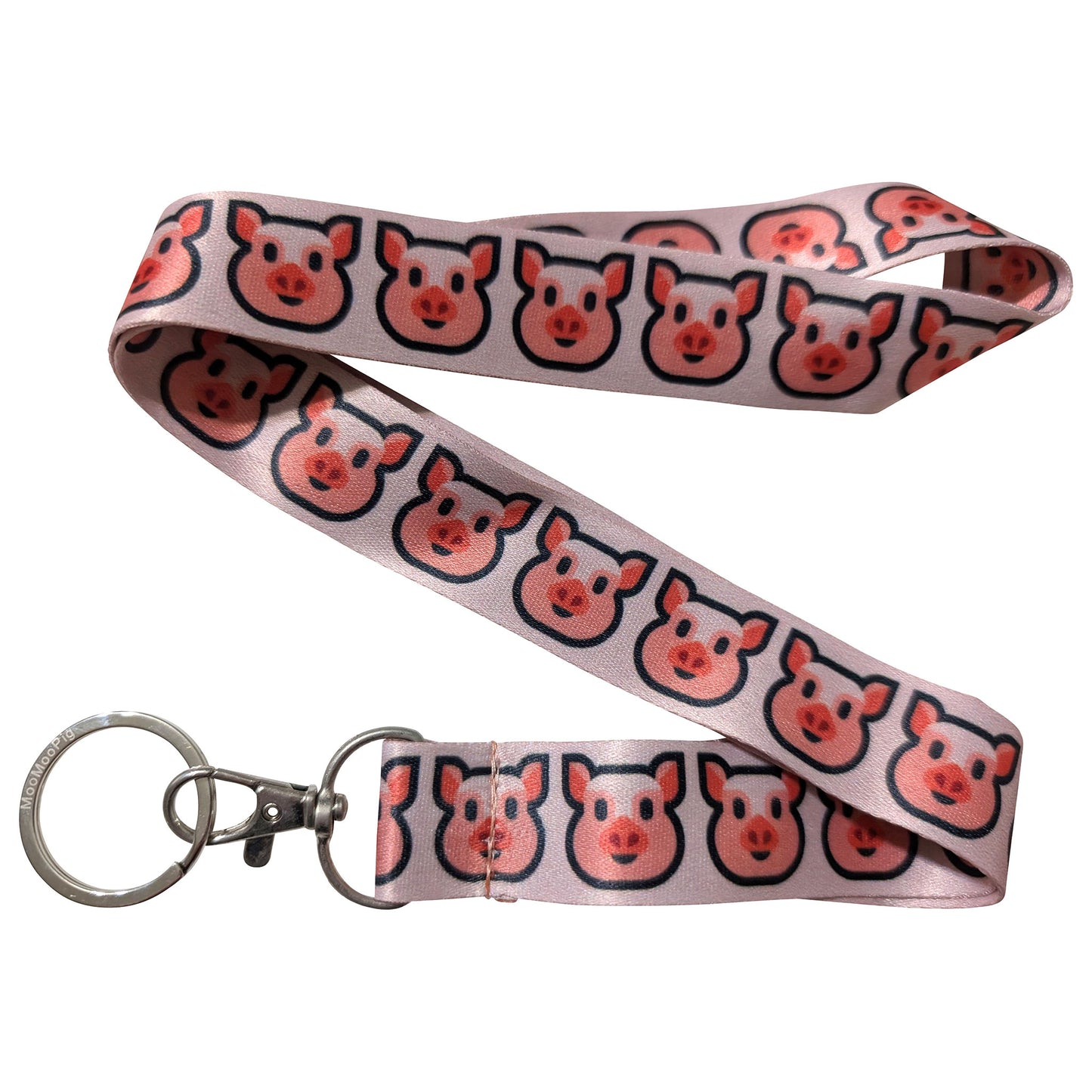 Pig Face Pink Keychain Lanyard