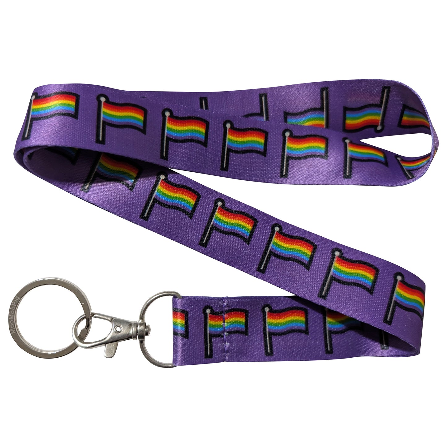 Rainbow Flag Gay Pride LGBTQ Purple Keychain Holder Lanyard