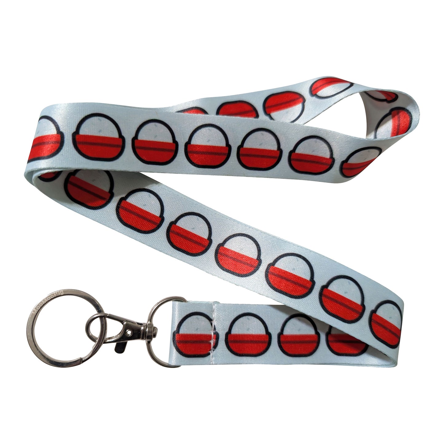 Cooked White Rice Bowl Keychain Lanyard