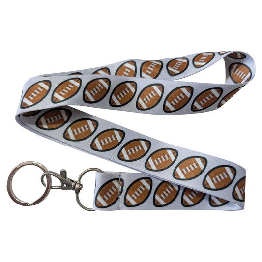 Football Gray Keychain Lanyard