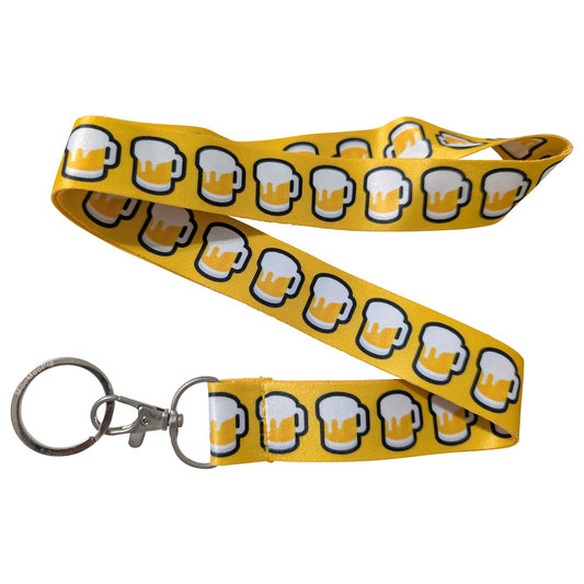Beer Mug Yellow Keychain Lanyard
