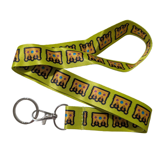 Crown King Queen Royalty Yellow Keychain Lanyard