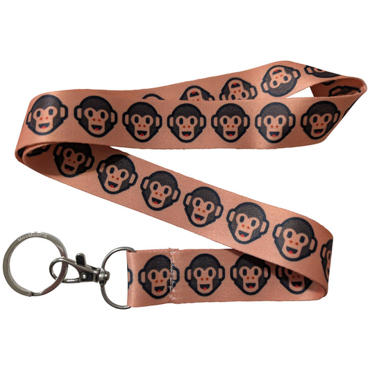 Monkey Face Tan Keychain Lanyard