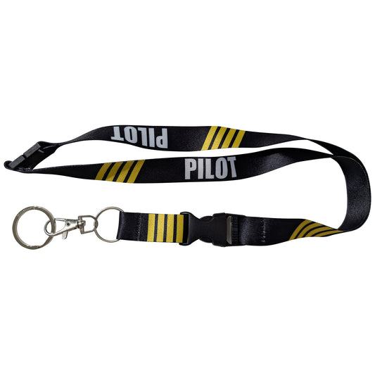 Pilot Black Buckle Keychain Lanyard