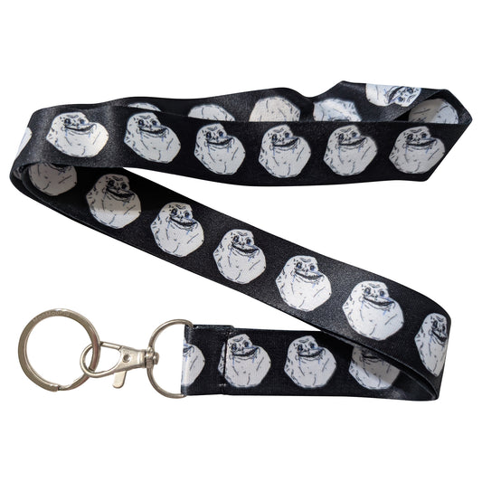 Forever Alone Meme Black Keychain Lanyard