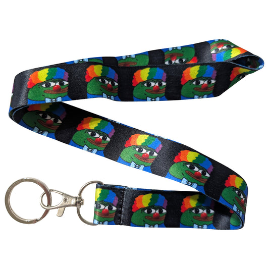 Clown Pepe Frog Black Keychain Lanyard