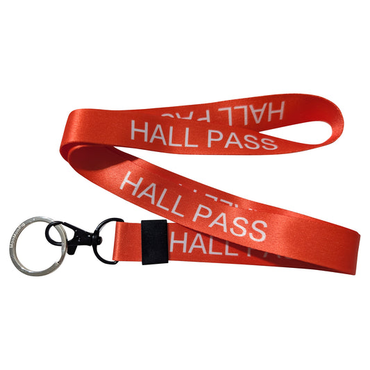 Hall Pass School Classroom Orange Keychain Lanyard
