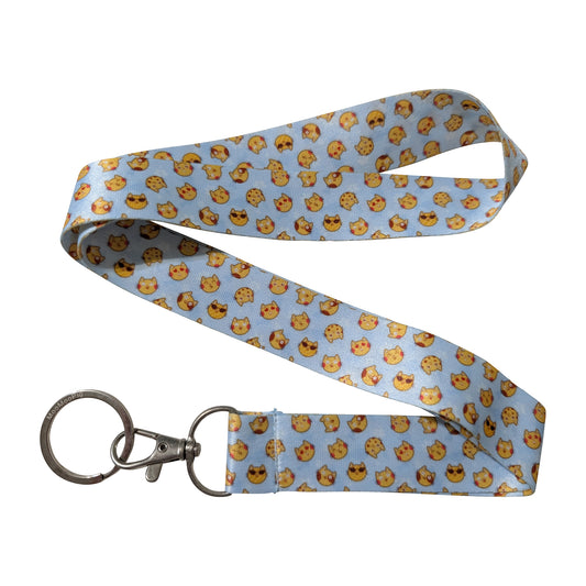 Cat Face Blue All Over Print Keychain Lanyard