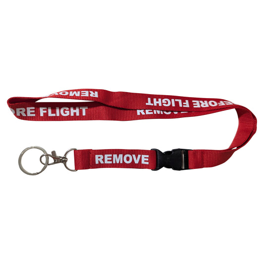 Remove Before Flight Red Buckle Keychain Lanyard