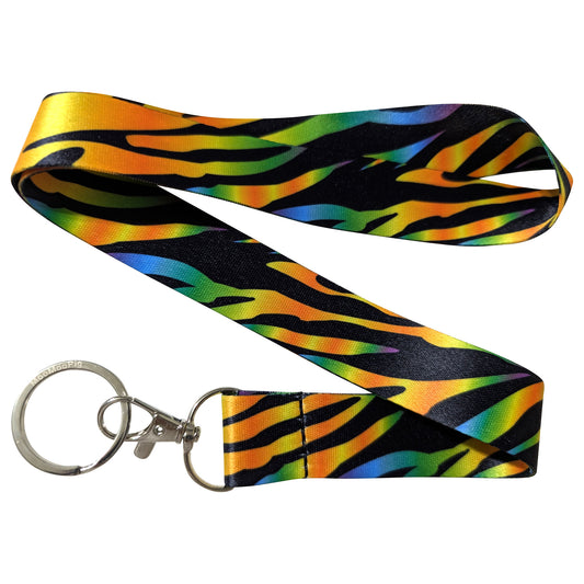 Zebra Stripes Rainbow Keychain Lanyard