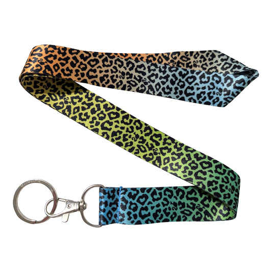 Leopard Animal Spots Pattern Gradient Keychain Lanyard