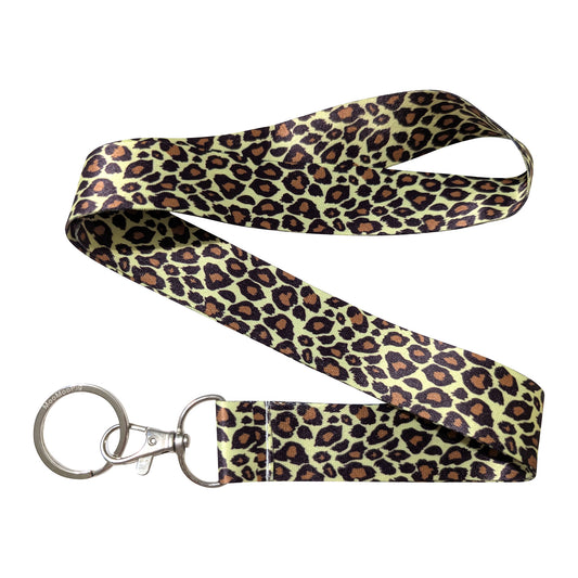Leopard Animal Spots Pattern Brown Yellow Keychain Lanyard