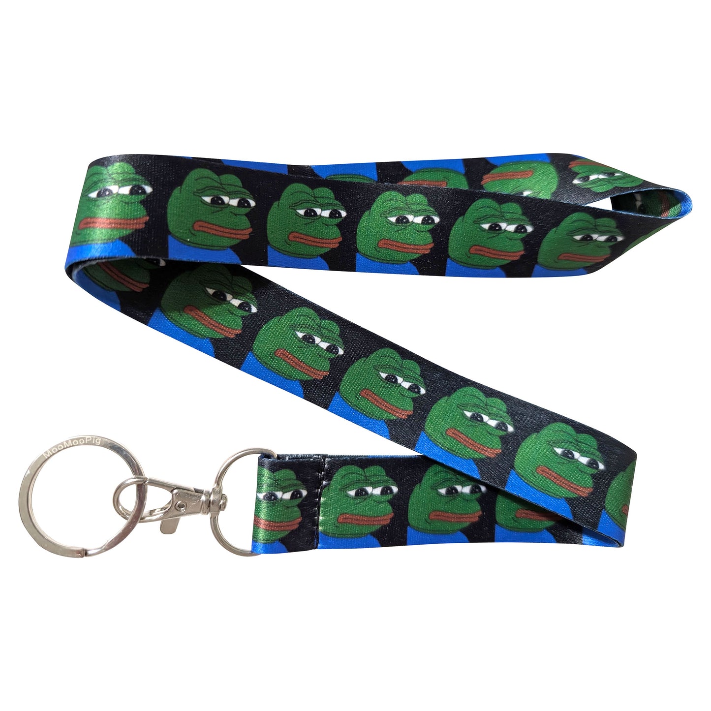 Pepe Frog Sad Face Black Keychain Lanyard