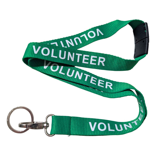 Volunteer Green Safety Breakaway Keychain Lanyard