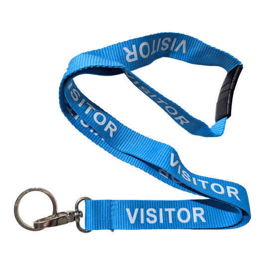 Visitor Blue Safety Breakaway Keychain Lanyard